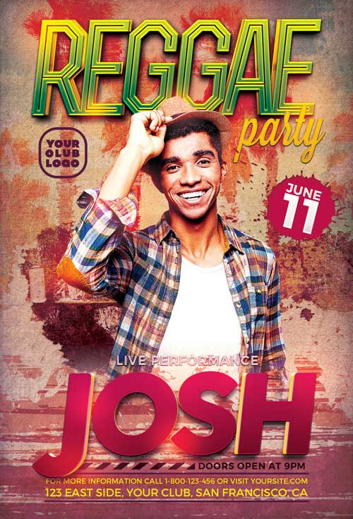 Reggae DJ Artist Flyer Template