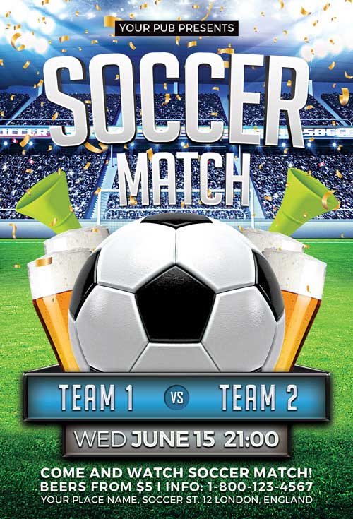 Soccer Match Flyer Template
