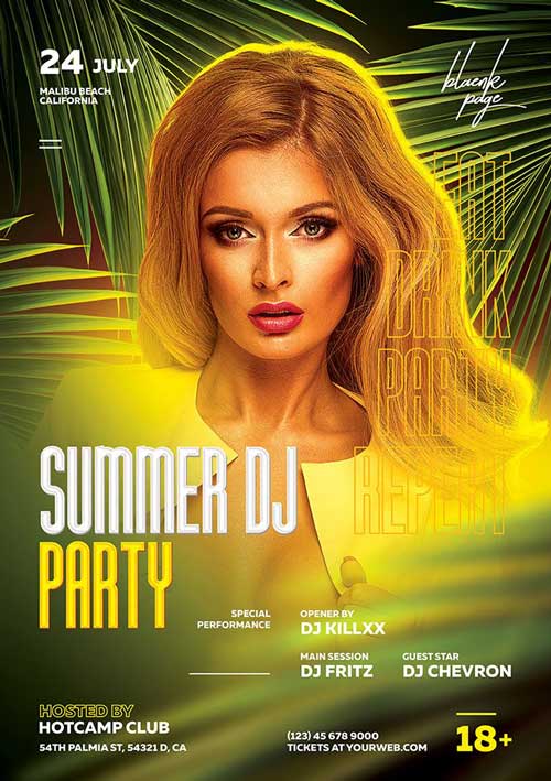 Summer DJ Flyer Flyer Template