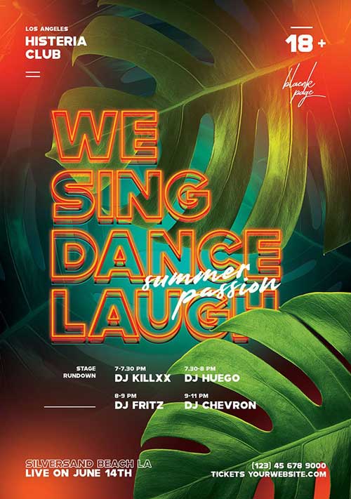 Summer Neon Club Party Flyer Template