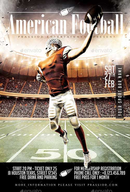 American Football League Match Flyer Template