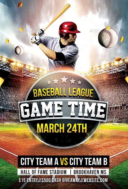 Baseball Game Time Flyer Template