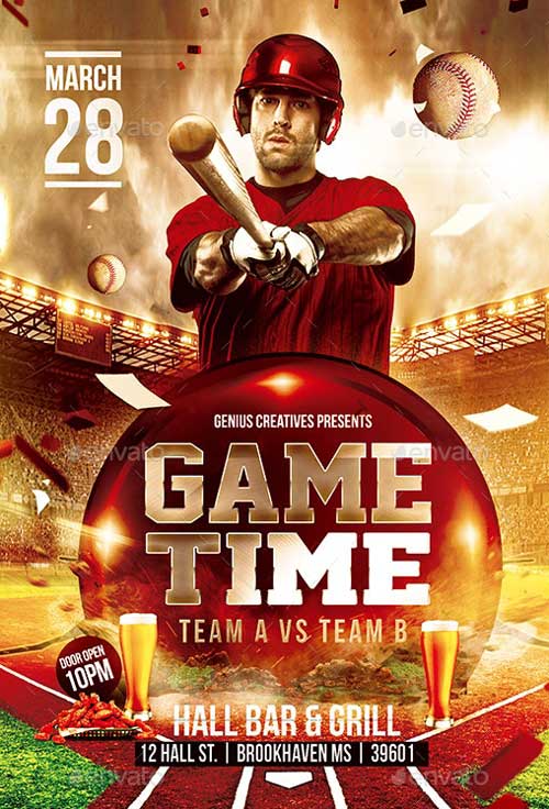 Baseball Match Sport Flyer Template