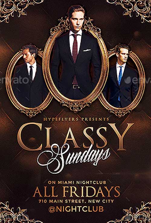 Classy Sundays Party Flyer Template