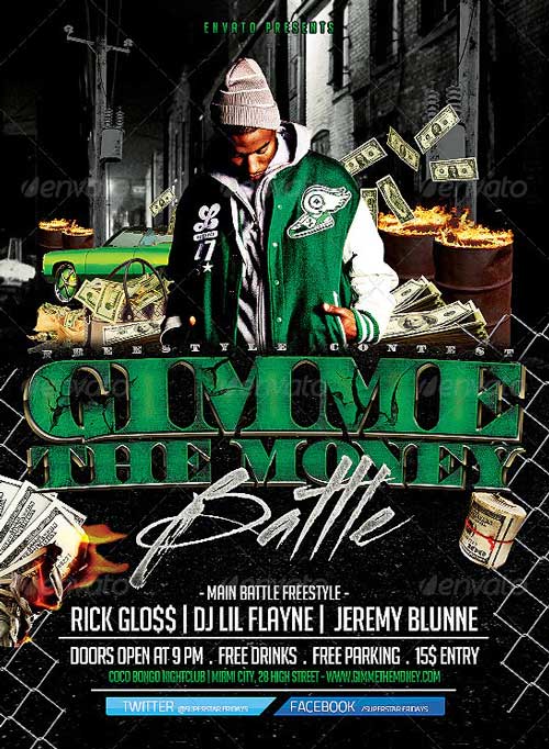 Hip Hop and Rap Artist Flyer Template