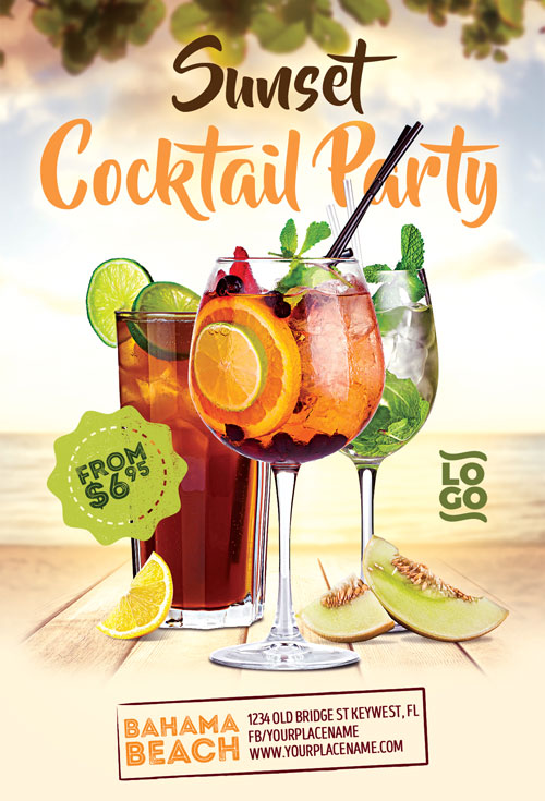 Summer Cocktail Flyer Template