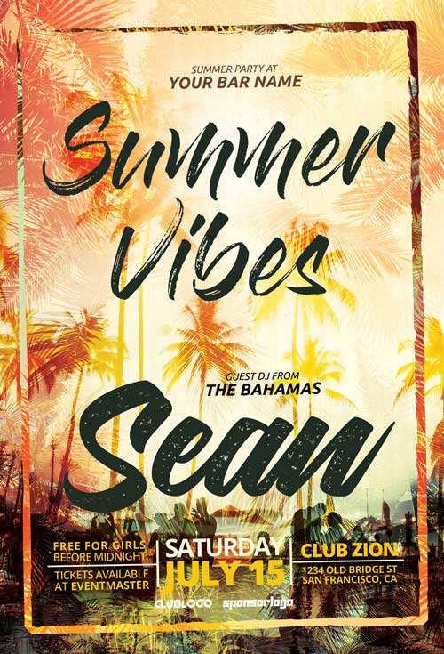 Summer Vibes Party Flyer Template