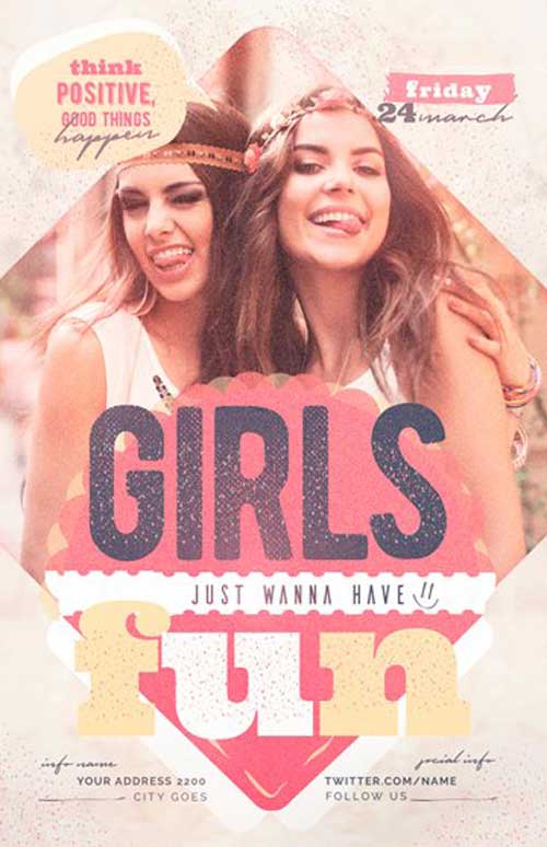 Girls Just Wanna Have Fun Flyer Template