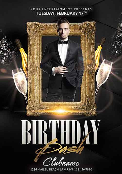 Birthday Bash Flyer PSD Template