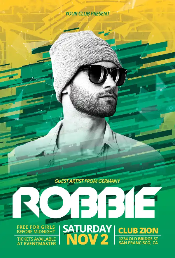 Club DJ Event Free Flyer Template