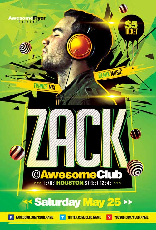 Free DJ Live Free Performance Flyer Template