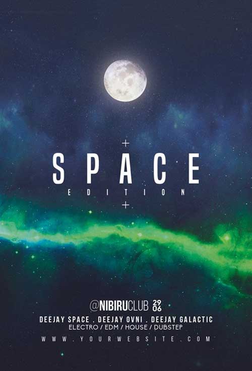 Galactic Space Electro Flyer Template