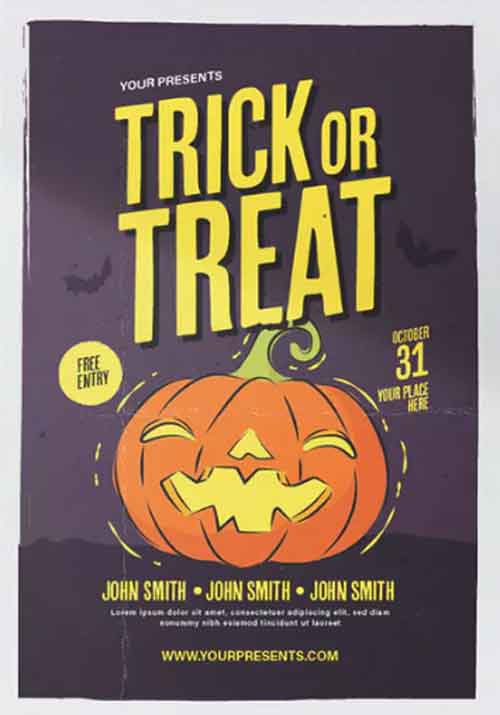 Halloween Trick Or Treat Flyer Template
