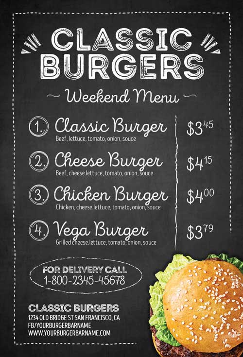 Hamburger Menu Flyer Template