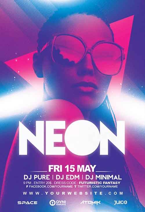Neon Club Flyer Template