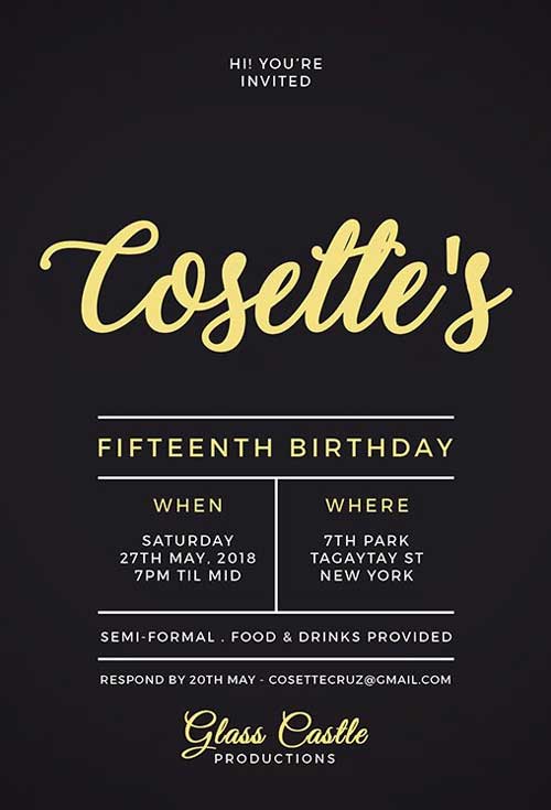 Simple Birthday Invitation Flyer Template