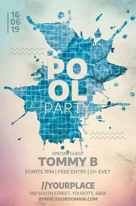 Summer Pool Event Flyer PSD Template