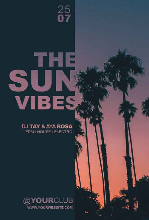 Sun Vibes Beach Party Flyer Template