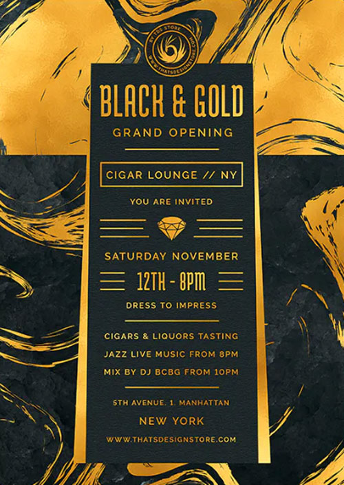 Black and Gold Flyer Template
