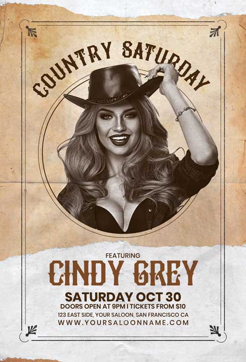 Country Artist Flyer PSD Template