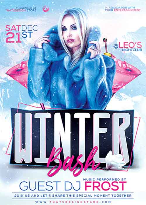 Elegant Winter Bash Flyer Template