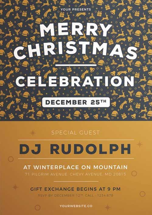 Merry Christmas Celebration Flyer Template