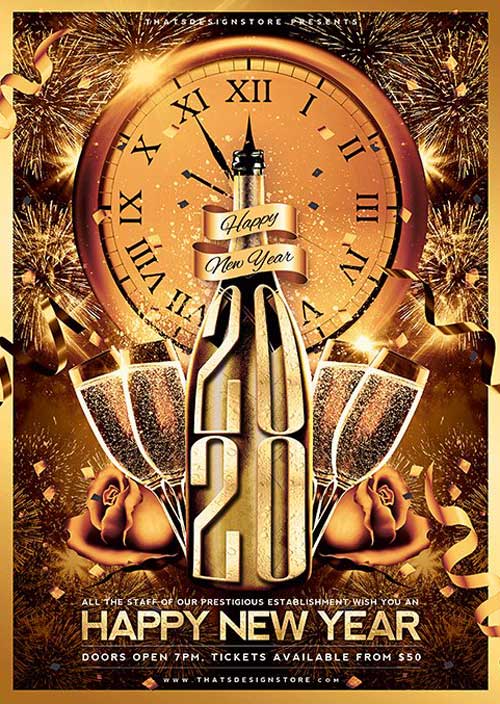 NYE Party Celebration Flyer Template