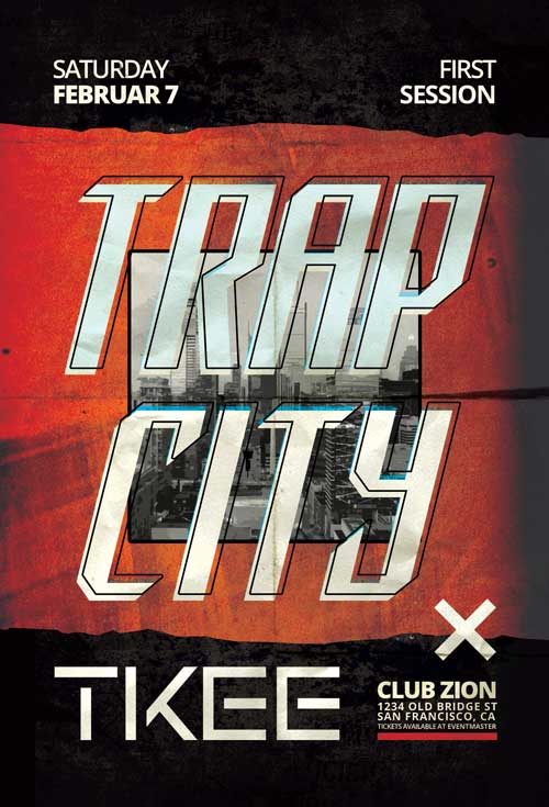 Trap Party Free Flyer Template