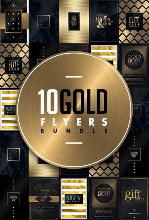 10 Gold Minimal Flyer Bundle