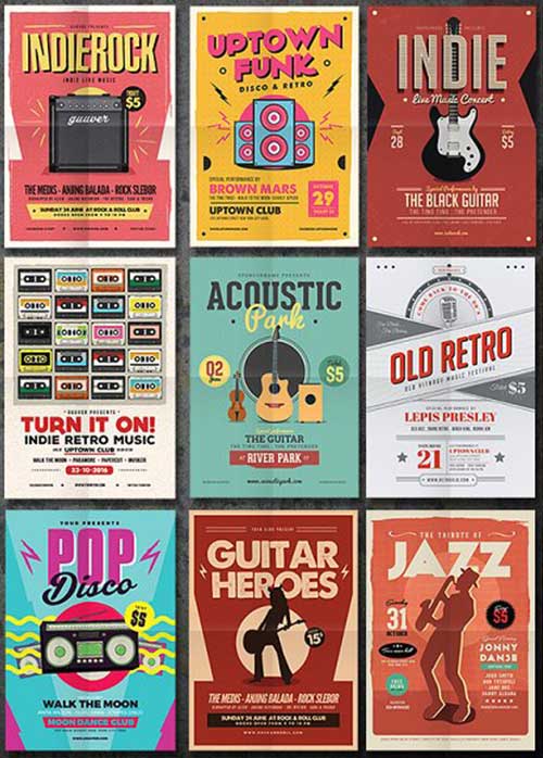 12 Indie Music Flyers Bundle