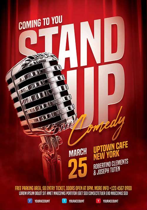 Stand Up Comedy Flyer Template