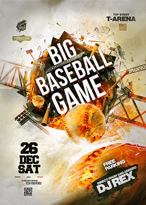 Baseball Game Flyer Template