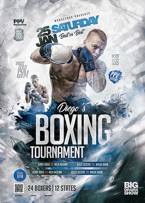 Boxing Event Flyer Template