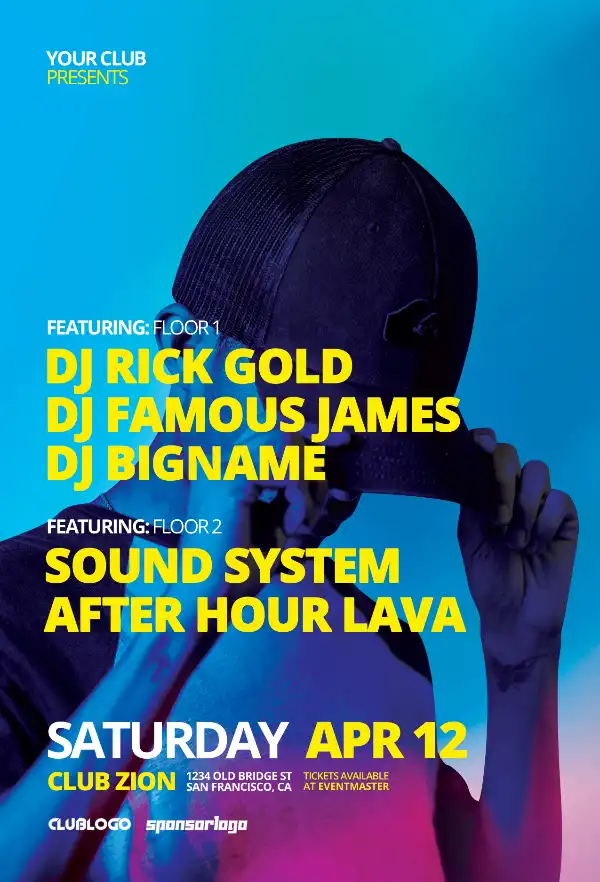 DJ Music Festival Flyer and Poster Template