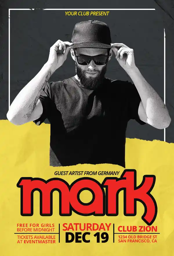 DJ Party Free PSD Flyer Template