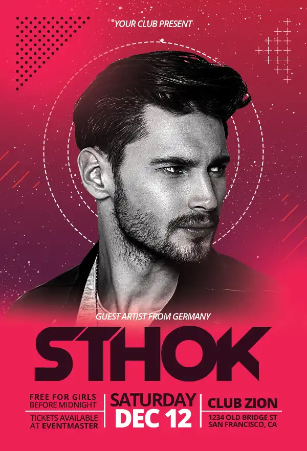 Electro DJ Event Free PSD Flyer Template