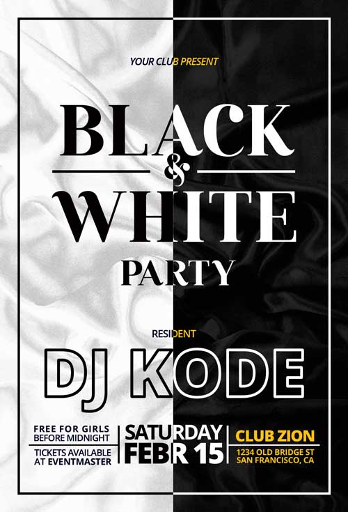 Elegant Black and White Free Flyer Template