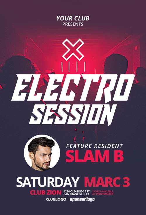 Electro Session Free Flyer Template