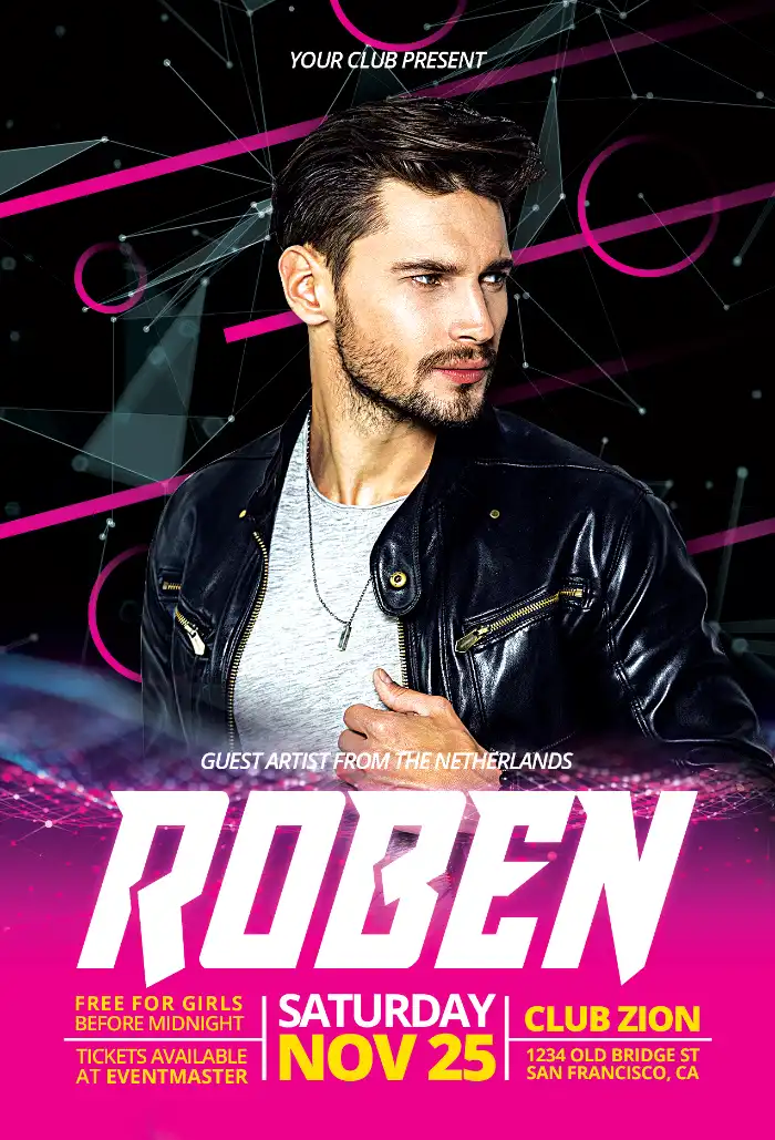 Free Club DJ Flyer PSD Template