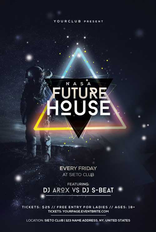 Future House Party Flyer Template