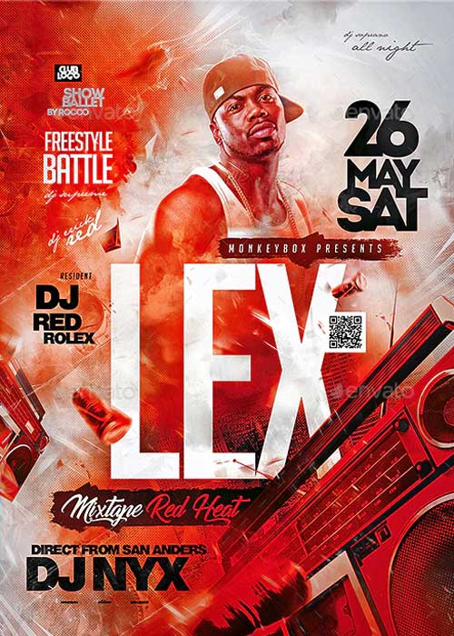 Hip Hop DJ Club Party Flyer Template