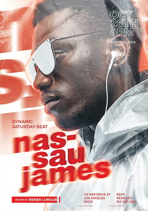Hip Hop and Rap Music Artist Flyer Template