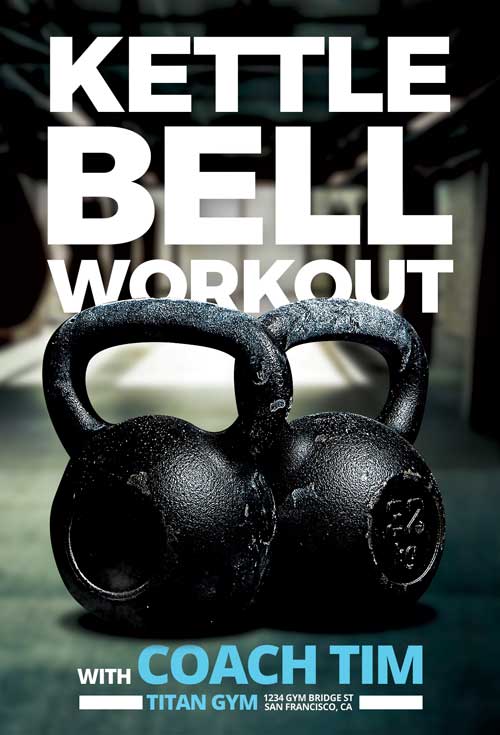 Kettlebell Workout Free Gym Flyer Template