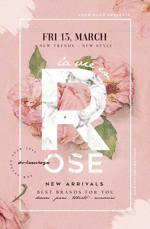 La Vie En Rose Flyer Template