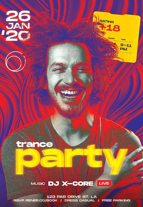 Psychedelic DJ Party Flyer Template