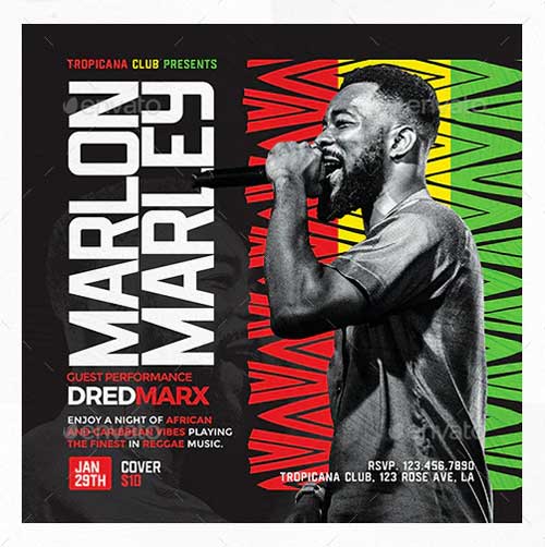 Reggae Music Flyer Template
