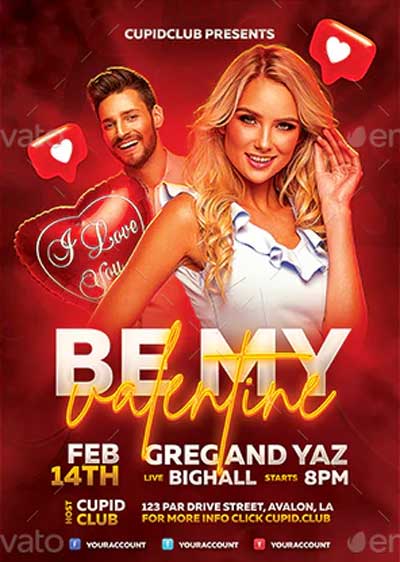 Valentines Day Club Event Flyer Template