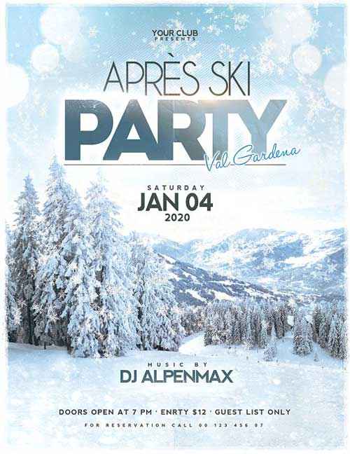 Winter Après Ski Party Flyer Template