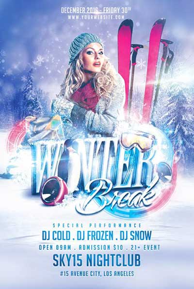 Winter Break Party Flyer Template