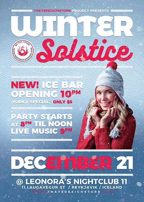 Winter Solstice Party Flyer Template